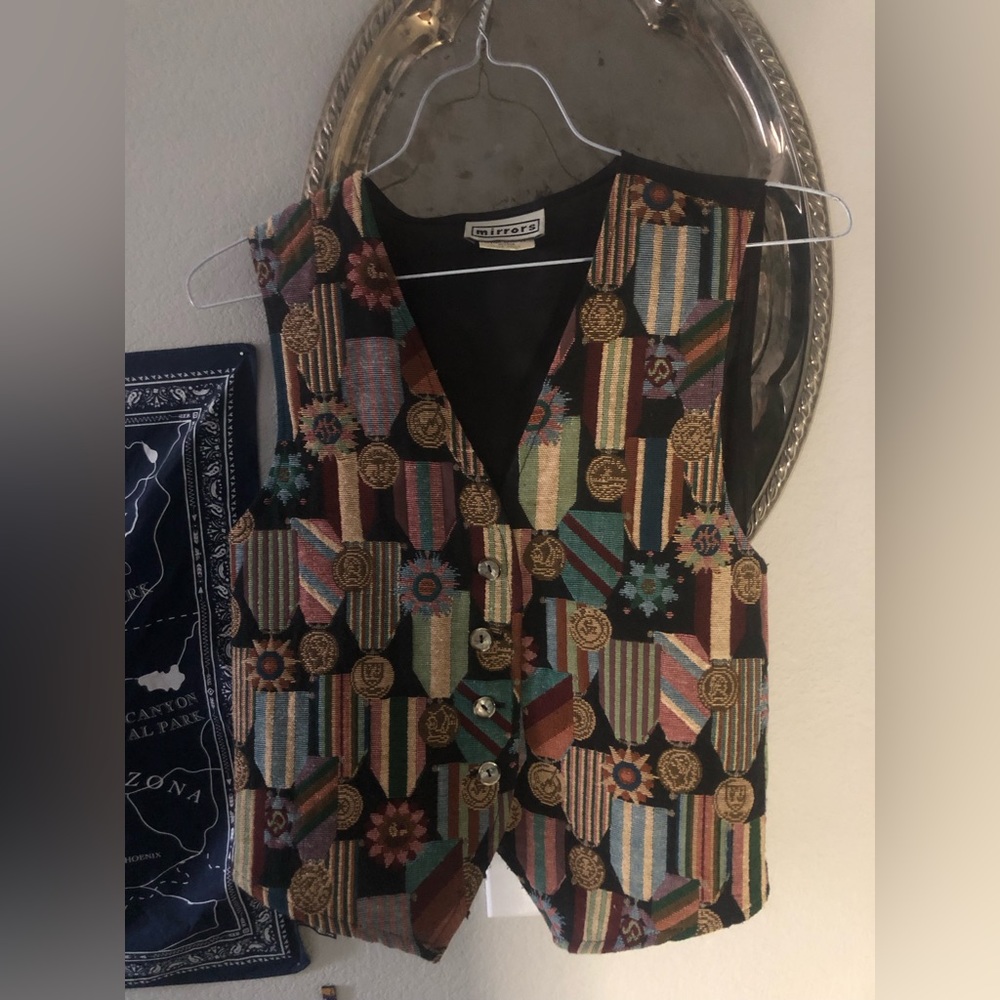 Vintage “mirrors” multi colored vest